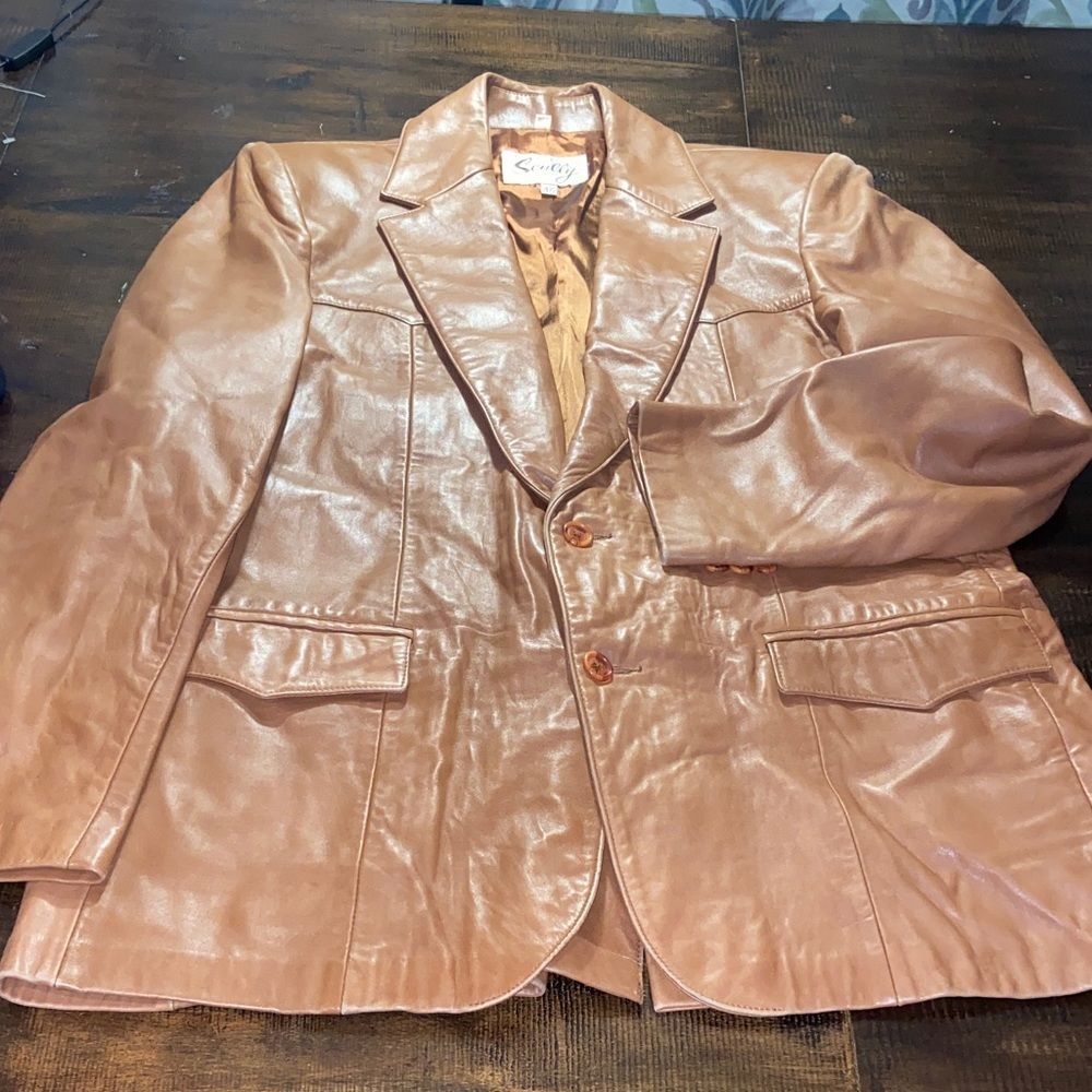 Vintage Scully Tan Leather Jacket size 46